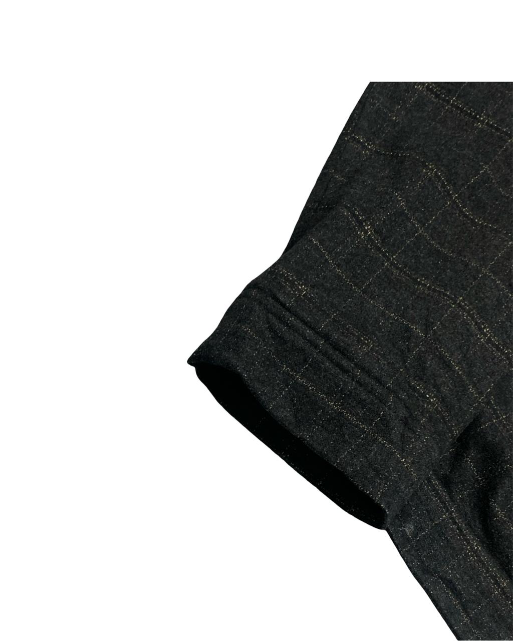 KIABI Black Checked Wool-Blend Jacket | Size XXL | Chest 28.5”