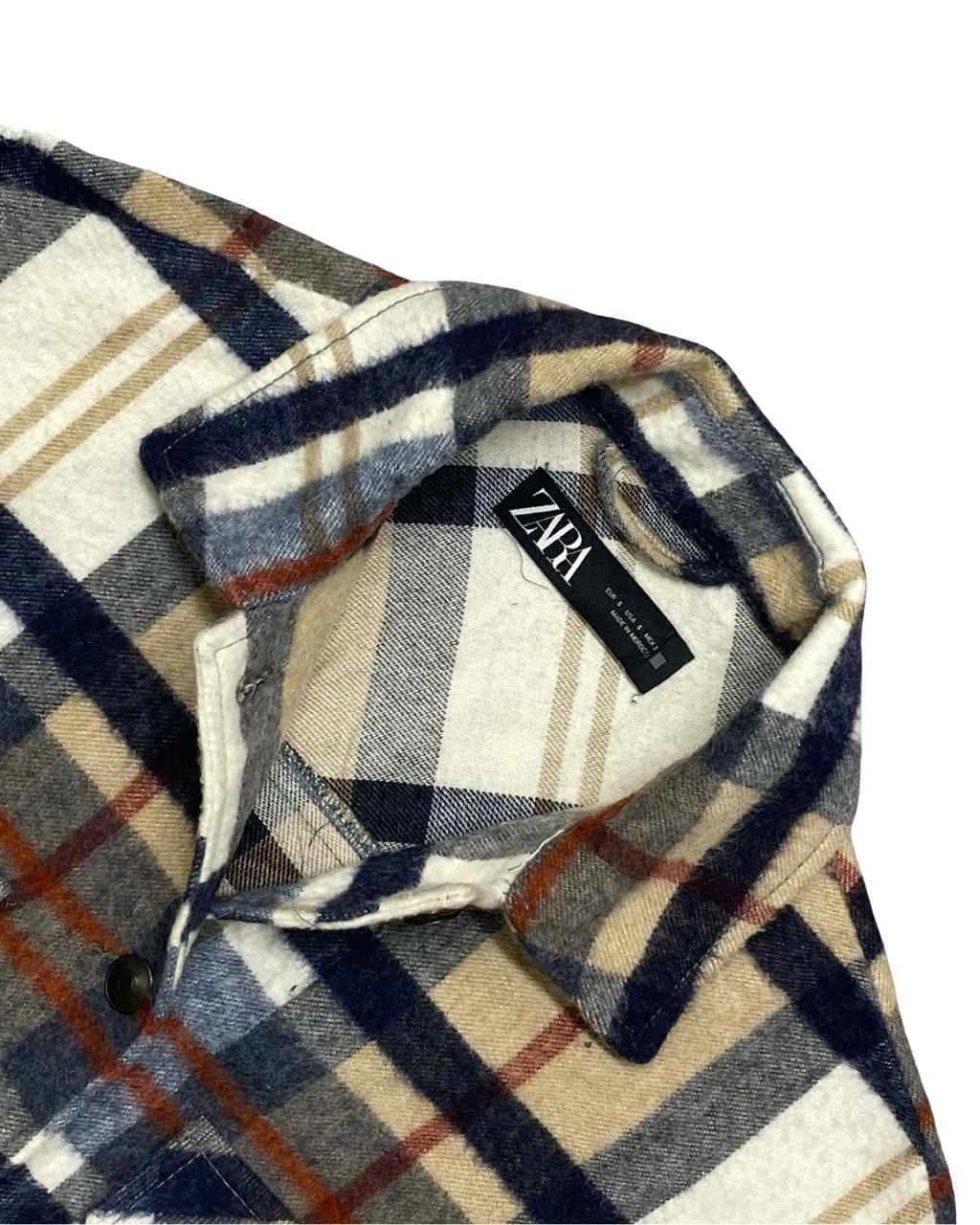 ZARA Multicolor Plaid Overshirt | Size Large| Chest 23.5”