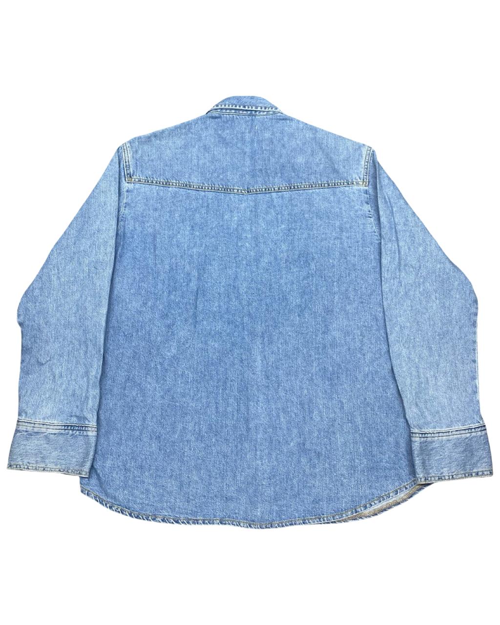 MNG Denim Western-Style Shirt | Size Medium | Chest 21.5”