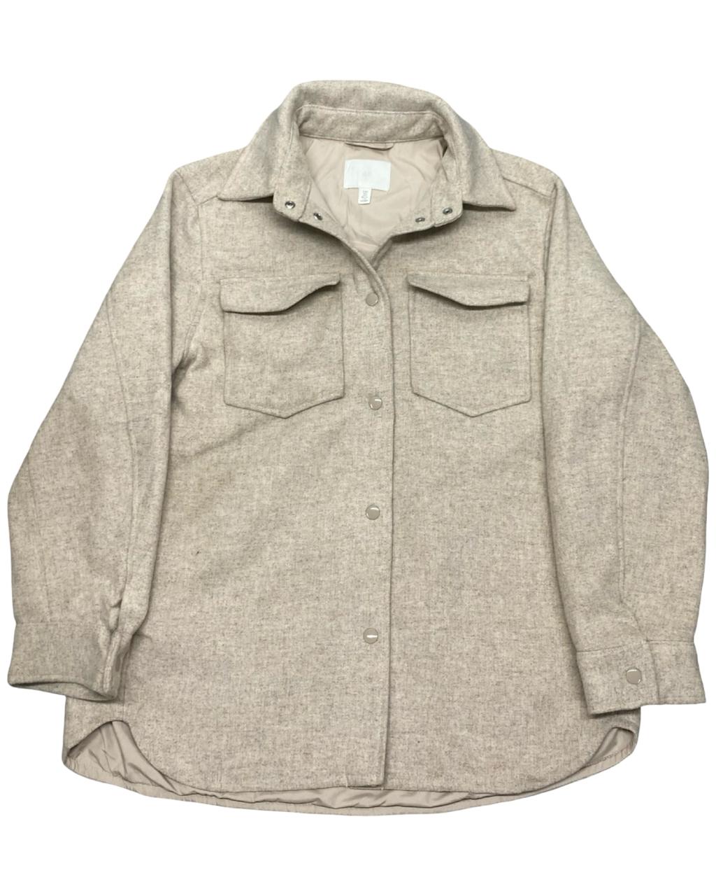 H&M Beige Padded Overshirt | Size Medium| Chest 22.5”