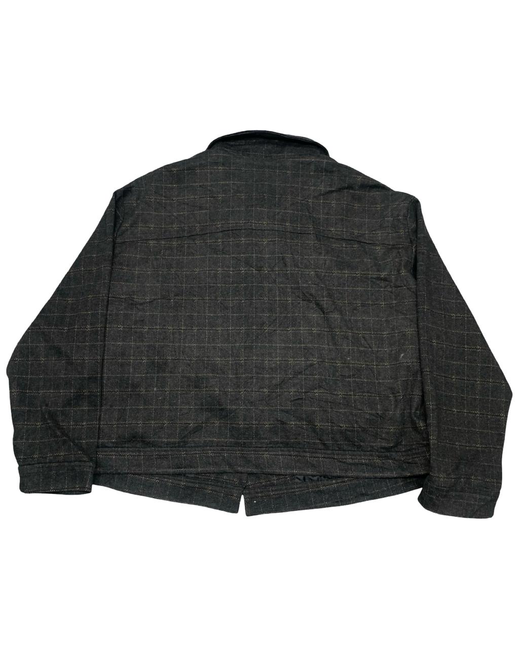 KIABI Black Checked Wool-Blend Jacket | Size XXL | Chest 28.5”