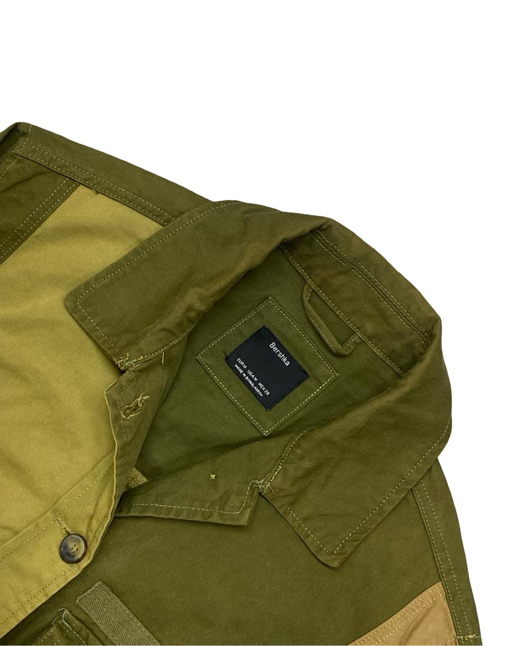 Bershka Multicolor Panel Utility Overshirt | Size Medium | Chest 21.5”