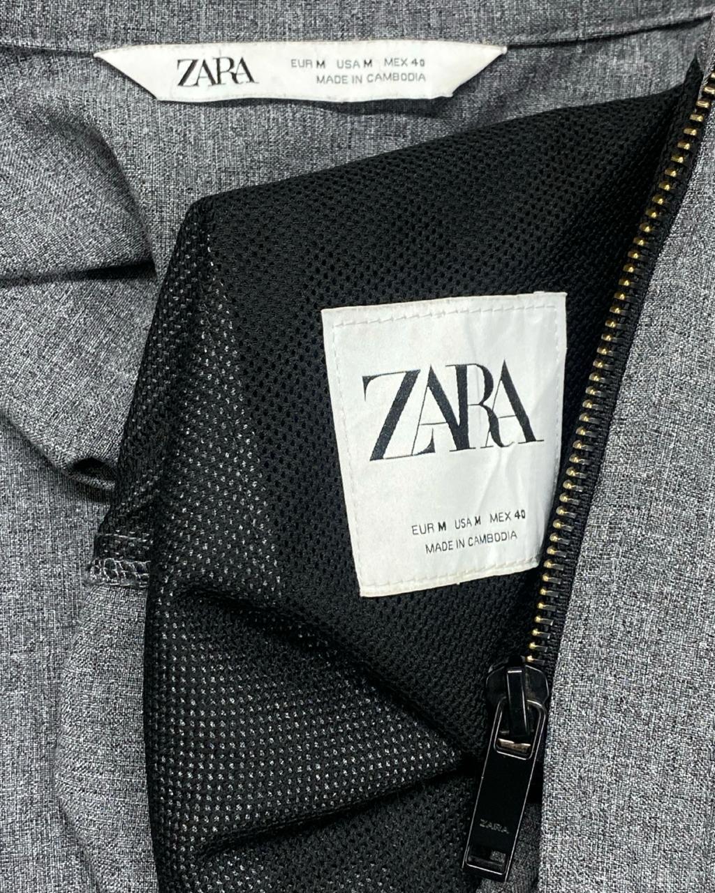 ZARA Grey Zip-Up Lightweight Jacket | Size Small| Chest 19.5”