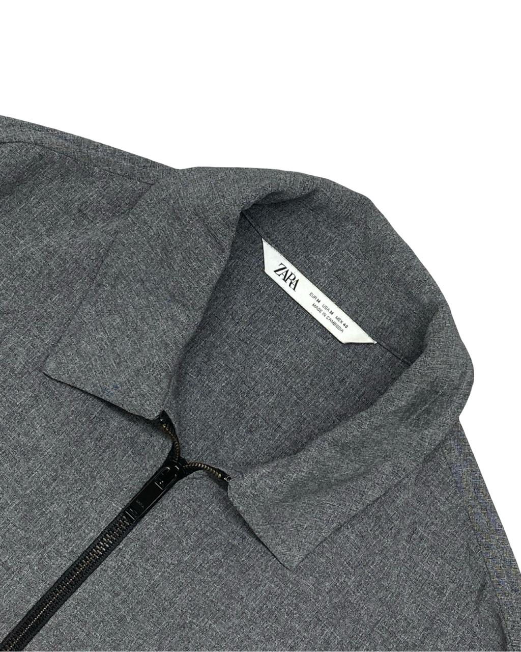 ZARA Grey Zip-Up Lightweight Jacket | Size Small| Chest 19.5”