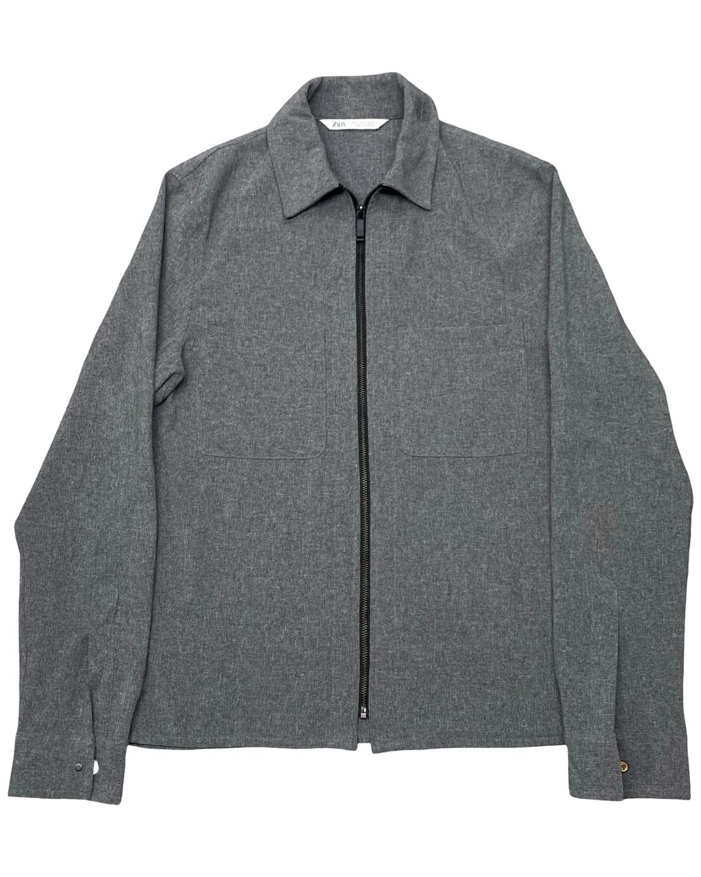 ZARA Grey Zip-Up Lightweight Jacket | Size Small| Chest 19.5”