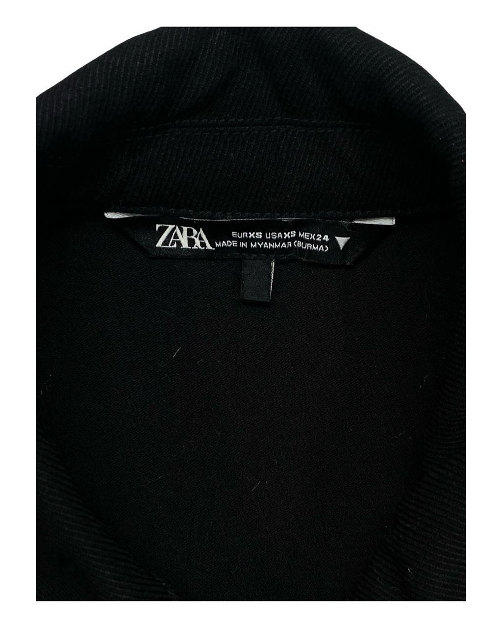 ZARA Black Oversized Utility Overshirt | Size Medium| Chest 22.5”