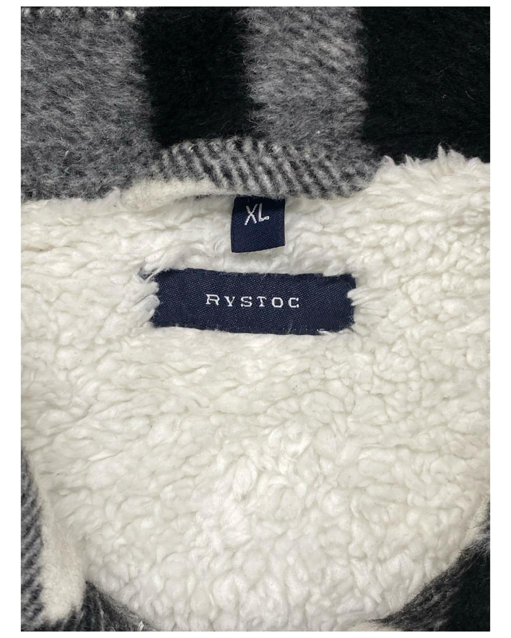 Rystoc Black & White Sherpa-Lined Plaid Overshirt | Size XL | Chest 26”