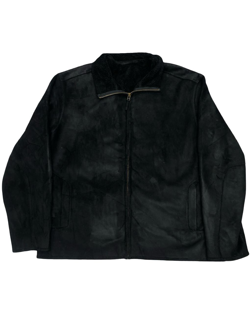 NEXT Black Faux Shearling Zip Jacket | Size XL | Chest 26”