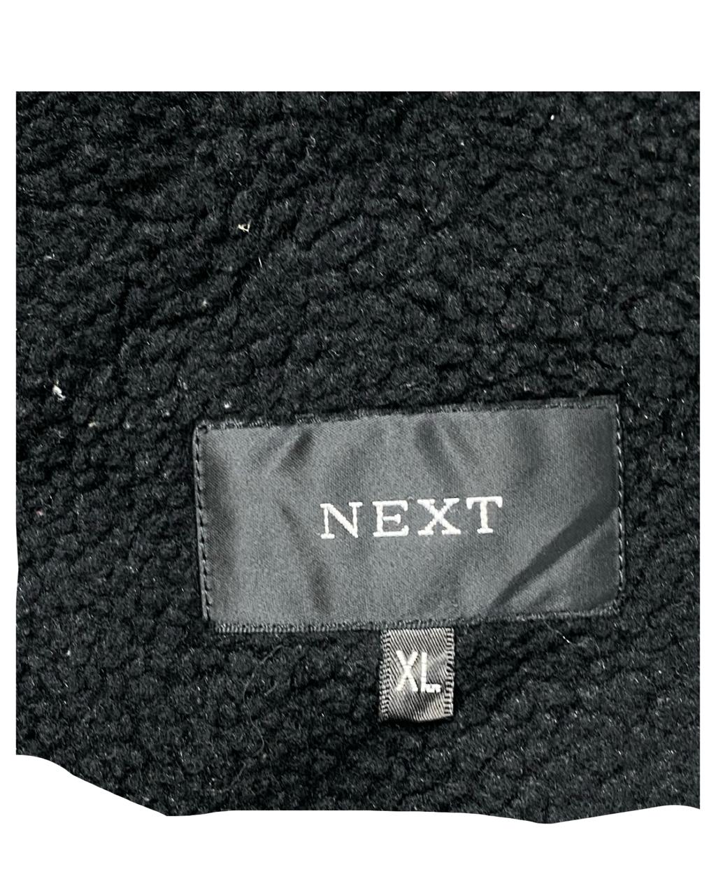 NEXT Black Faux Shearling Zip Jacket | Size XL | Chest 26”