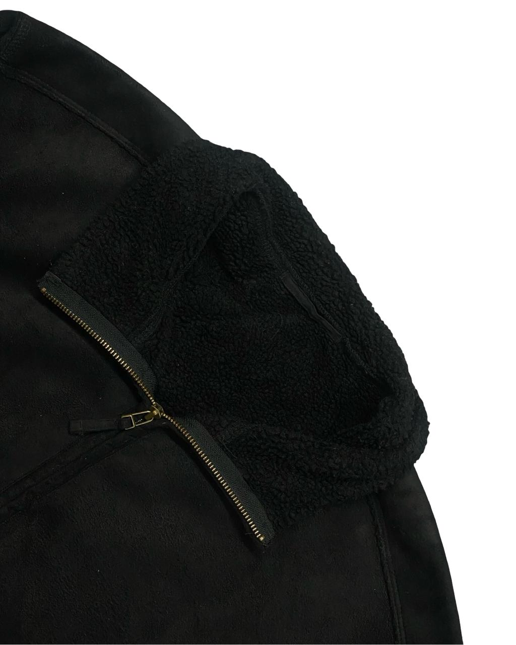NEXT Black Faux Shearling Zip Jacket | Size XL | Chest 26”