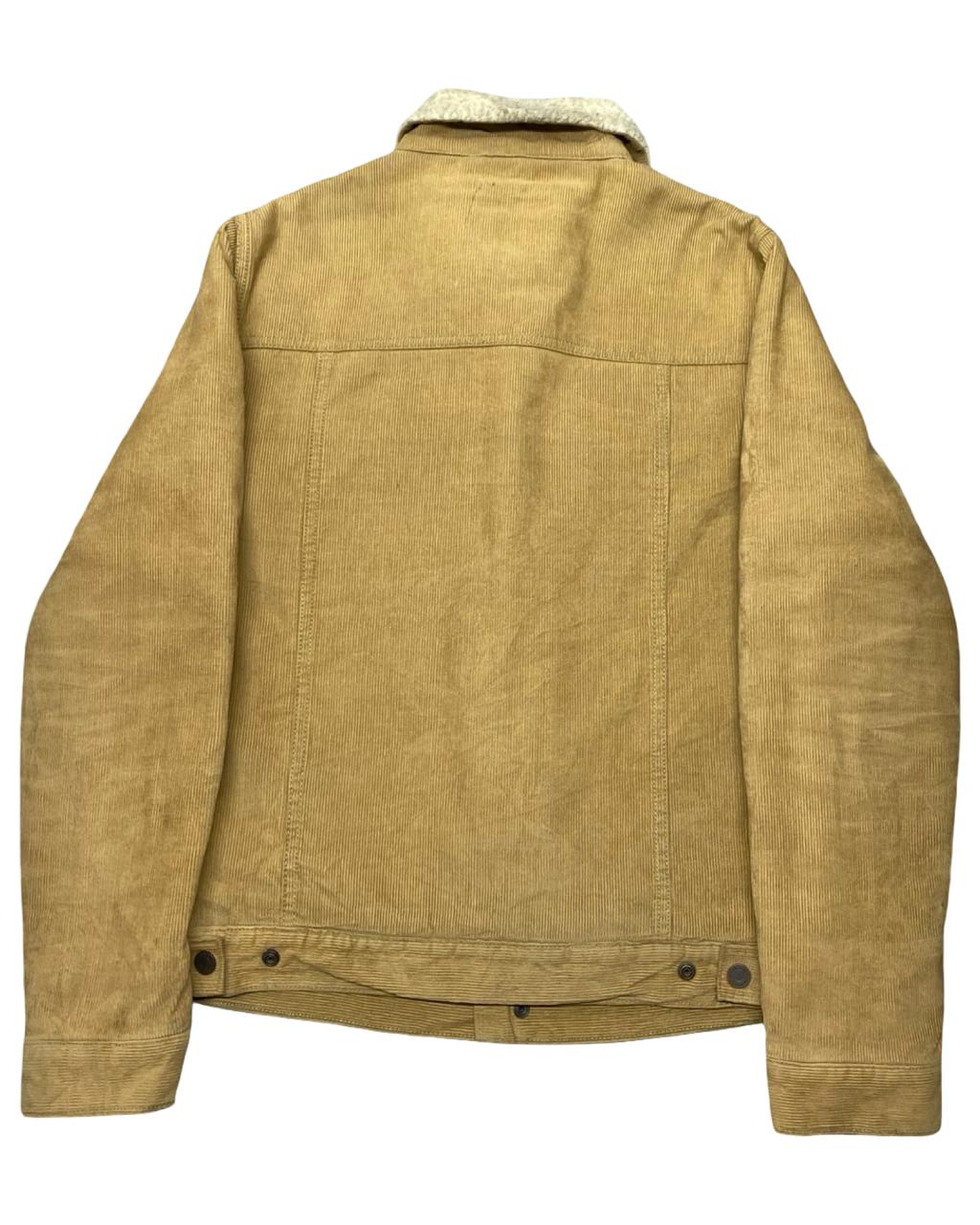 Pull & Bear Tan Corduroy Sherpa Jacket | Size Medium | Chest 20.5”