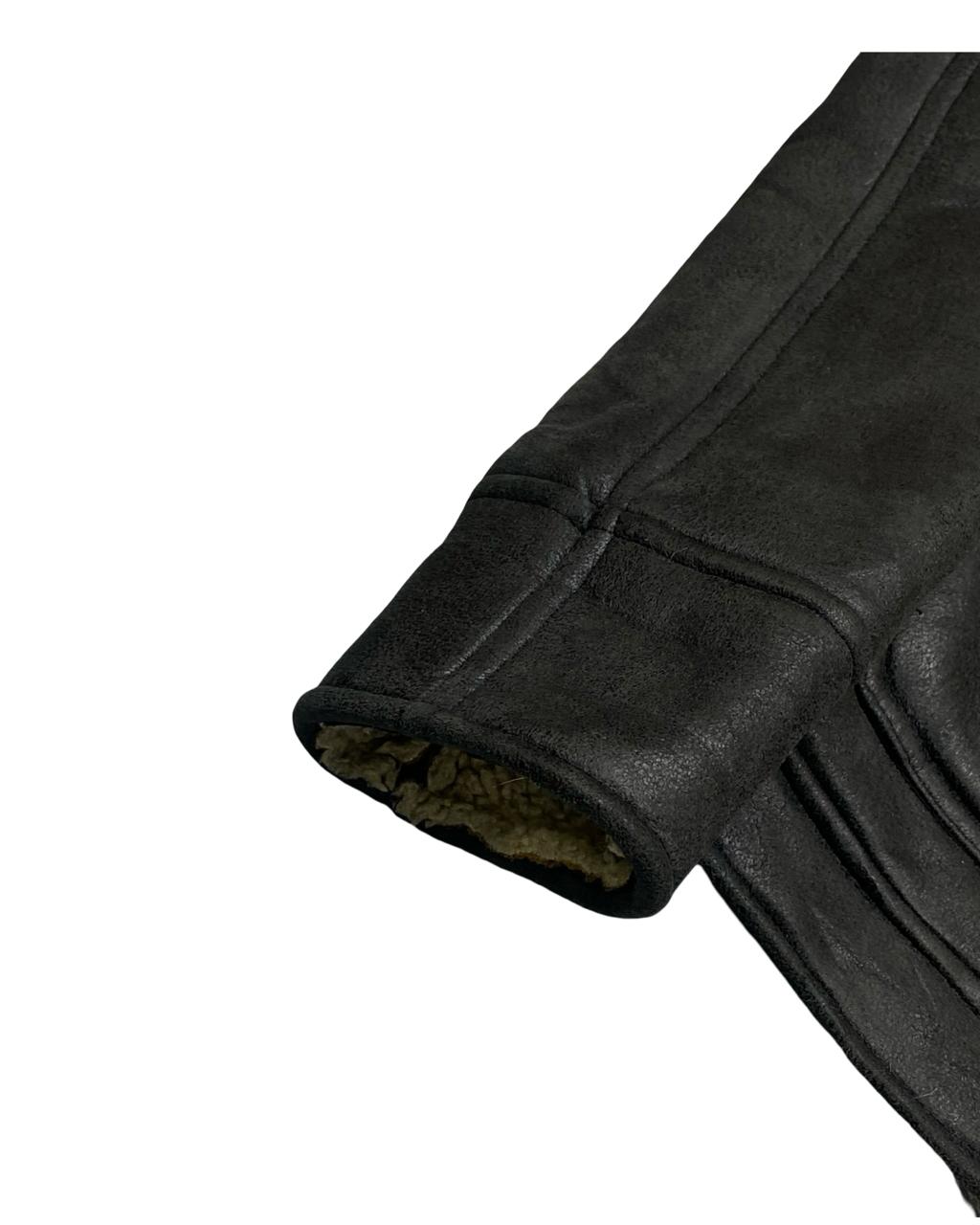 Pull&Bear Black Faux Shearling Jacket | Size Small | Chest 19”