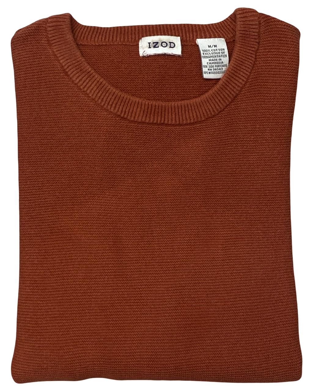 IZOD Rust Cotton Sweater | Size Medium | Chest 22.5”