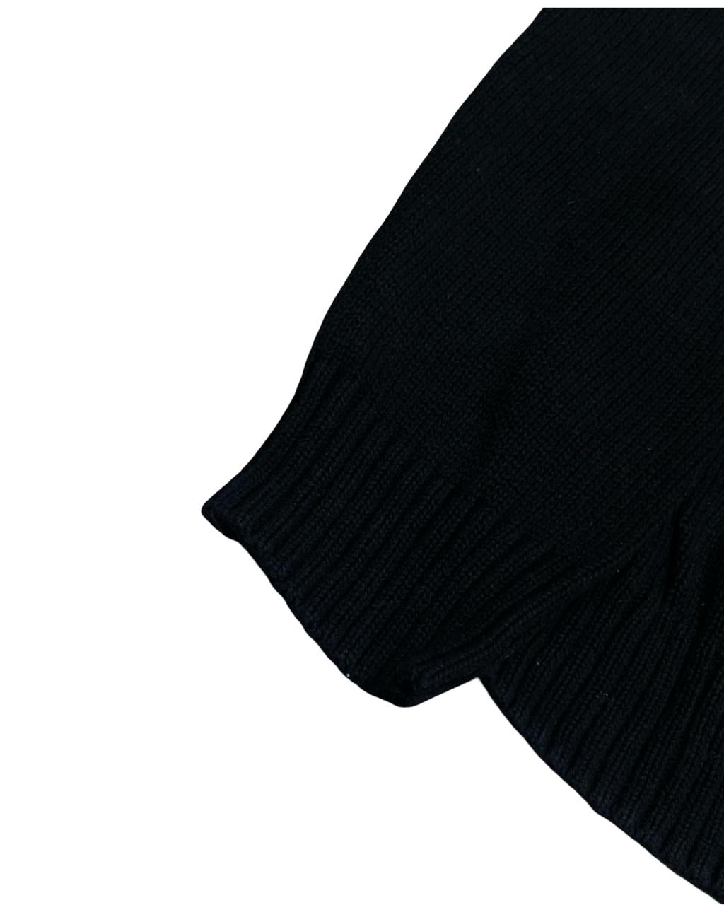 Chaps Black Cotton Knit Sweater | Size Large | Chest 24”