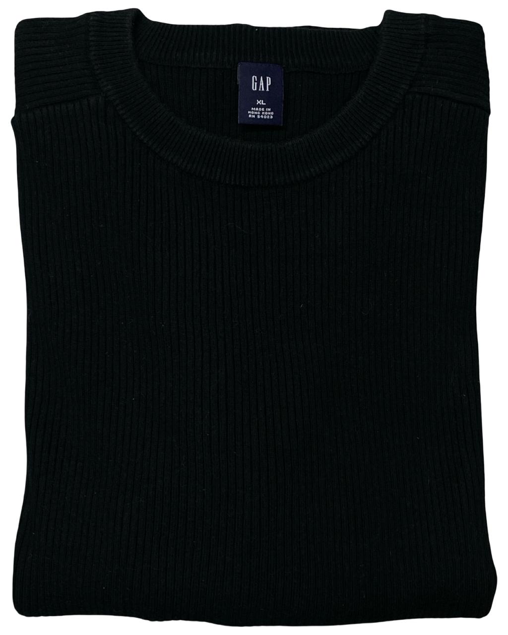 GAP Black Ribbed Cotton Sweater | Size Large | Chest 23”