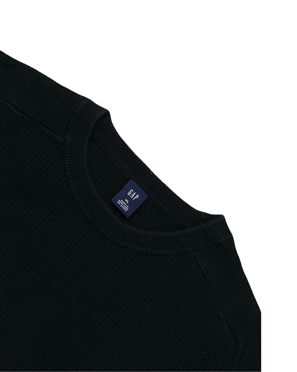 GAP Black Ribbed Cotton Sweater | Size Large | Chest 23”
