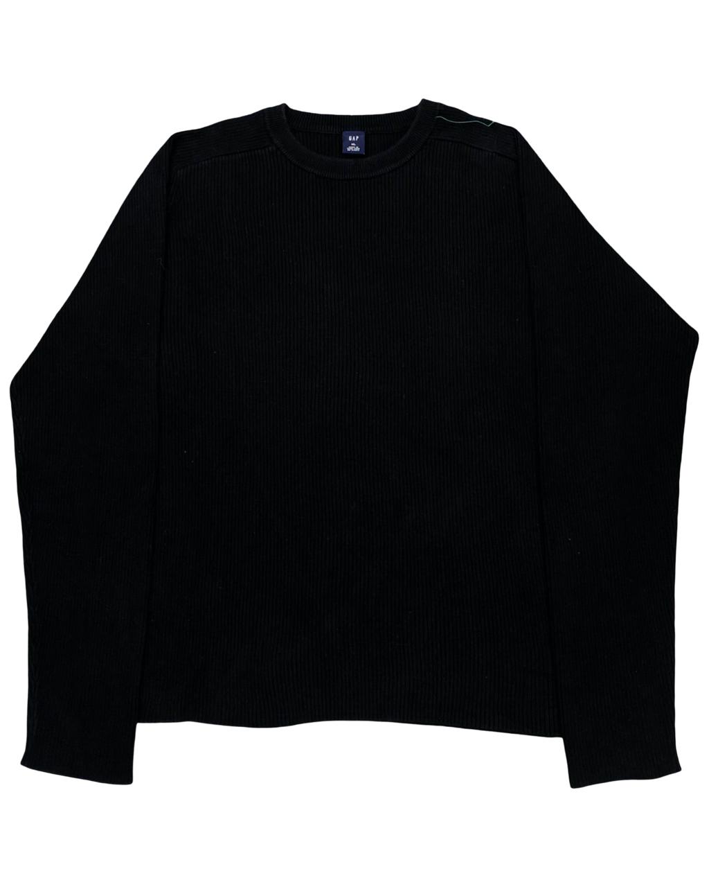 GAP Black Ribbed Cotton Sweater | Size Large | Chest 23”
