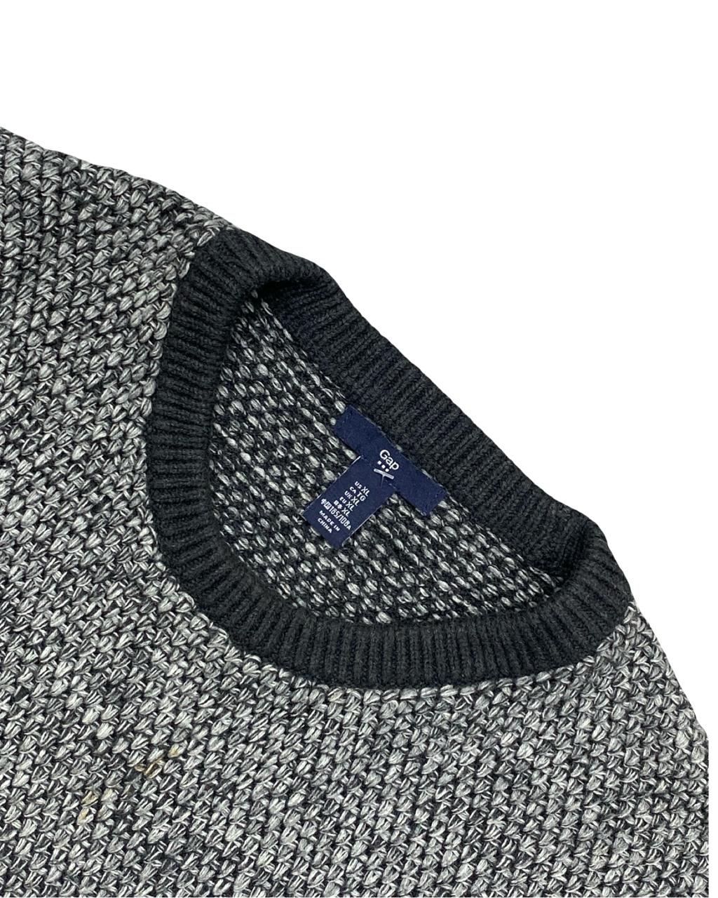 GAP Textured Black & White Cotton Sweater | Size Medium | Chest 22”