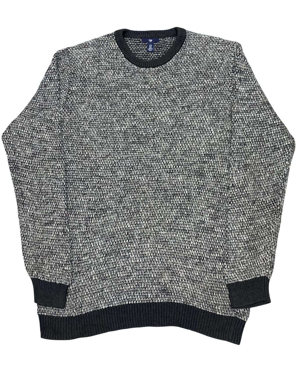 GAP Textured Black & White Cotton Sweater | Size Medium | Chest 22”