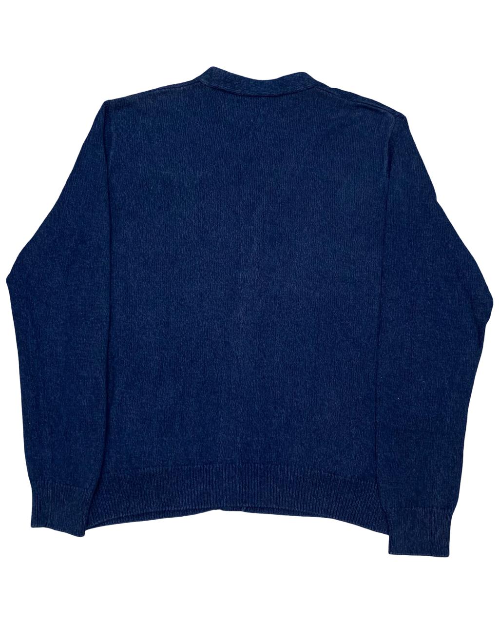 Chaps Navy Blue Cotton Cardigan | Size Medium | Chest 22.5”
