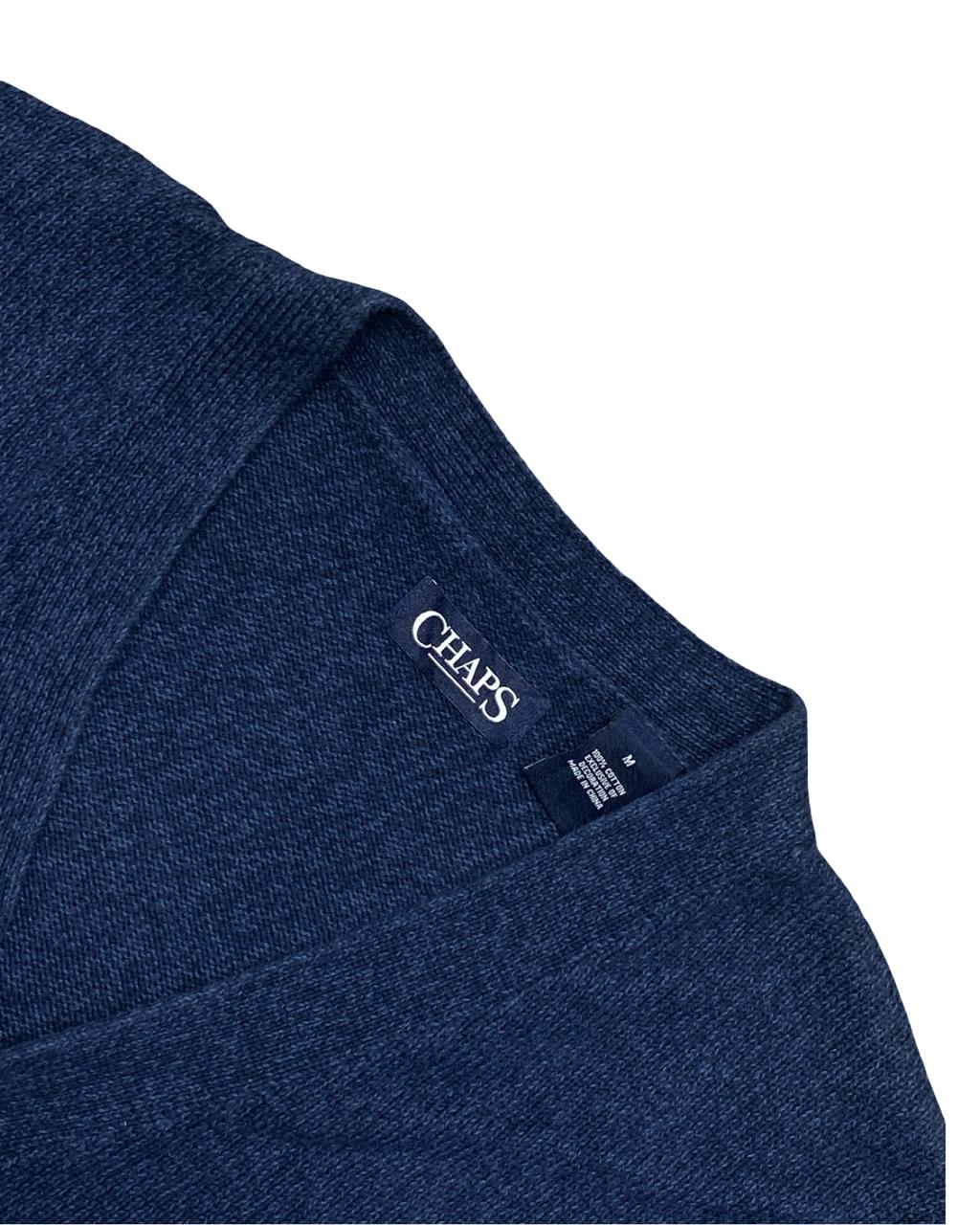 Chaps Navy Blue Cotton Cardigan | Size Medium | Chest 22.5”