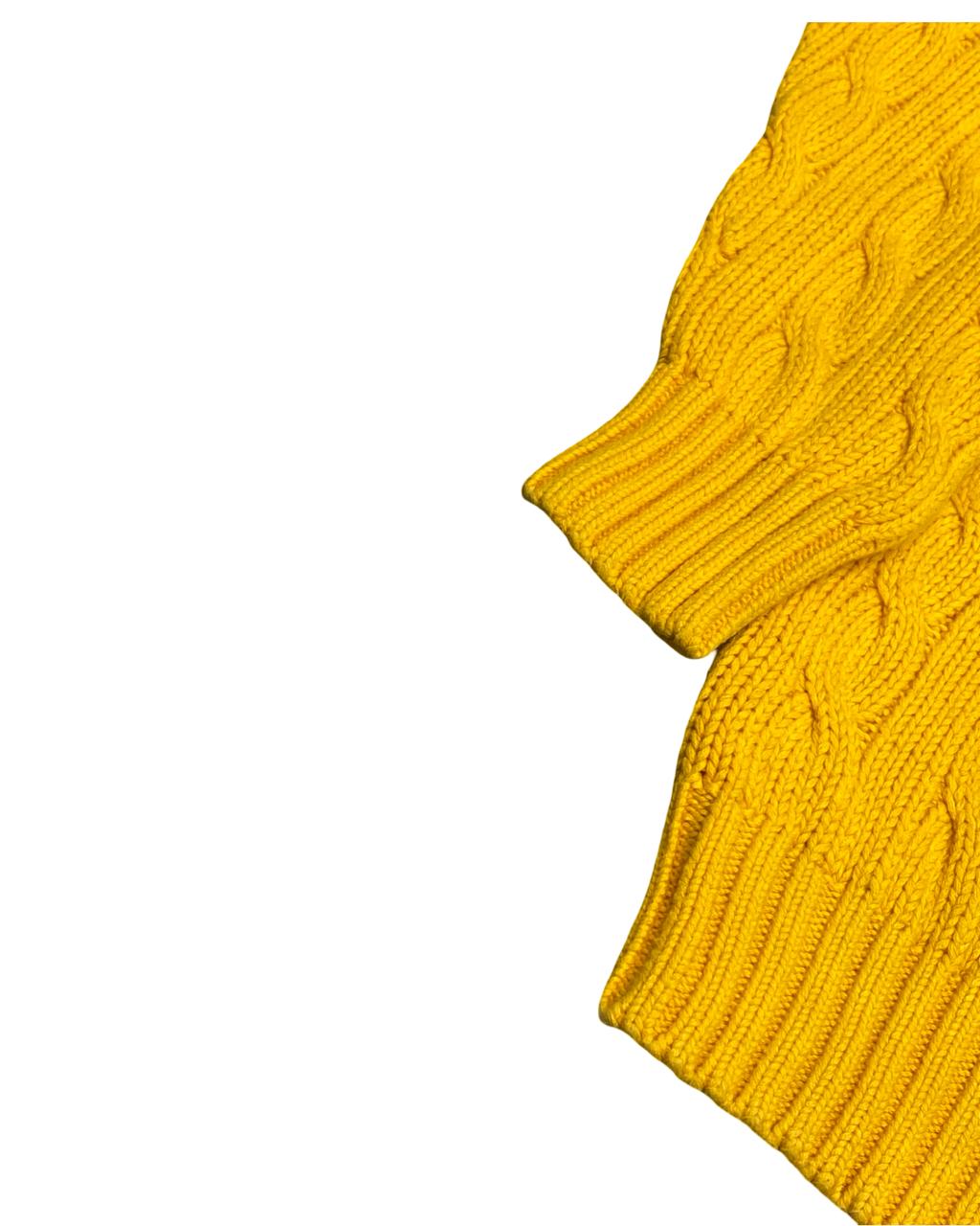 GAP Yellow Cable Knit Cricket Sweater Vest | Size Large | Chest 23.5”