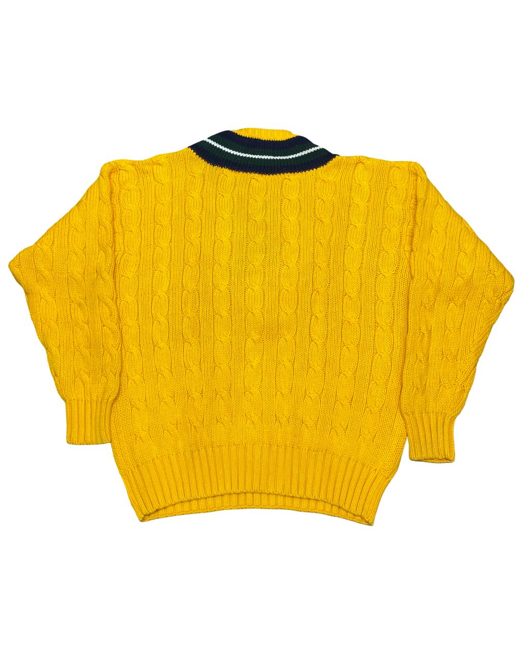 GAP Yellow Cable Knit Cricket Sweater Vest | Size Large | Chest 23.5”