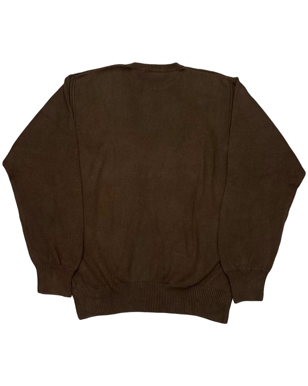 Nautica Brown Cotton Crewneck Sweater | Size Large | Chest 23.5”