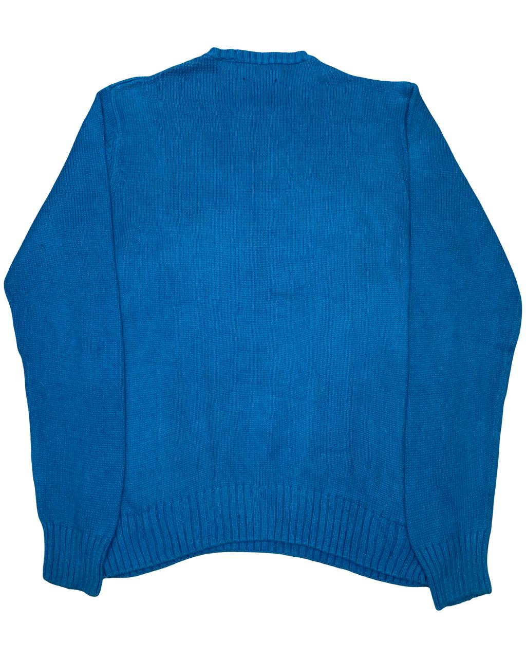 Chaps Blue Cotton Crewneck Sweater | Size M | Chest 22.5”