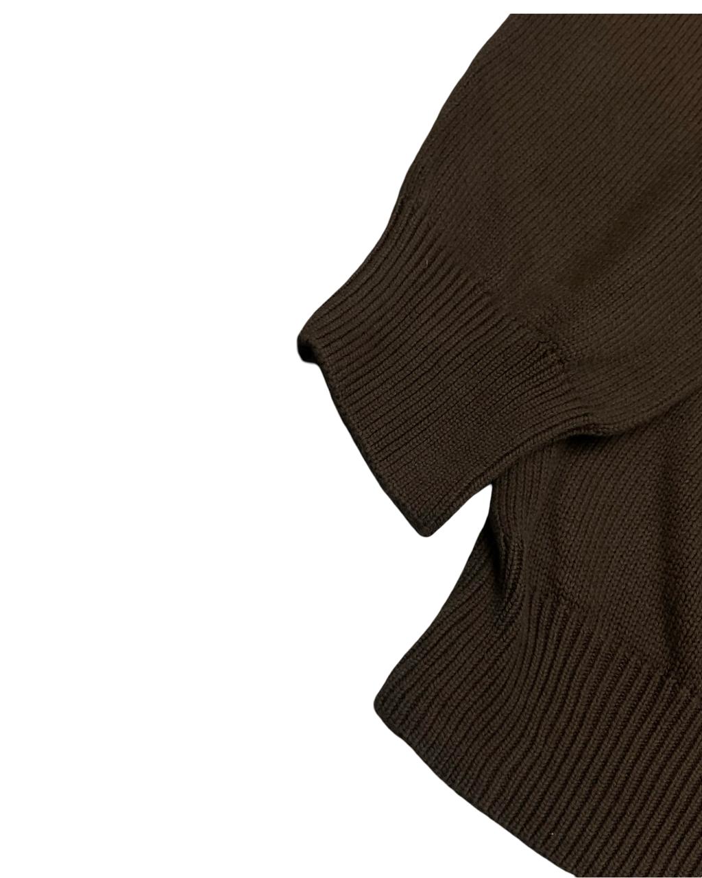 Nautica Brown Cotton Crewneck Sweater | Size Large | Chest 23.5”