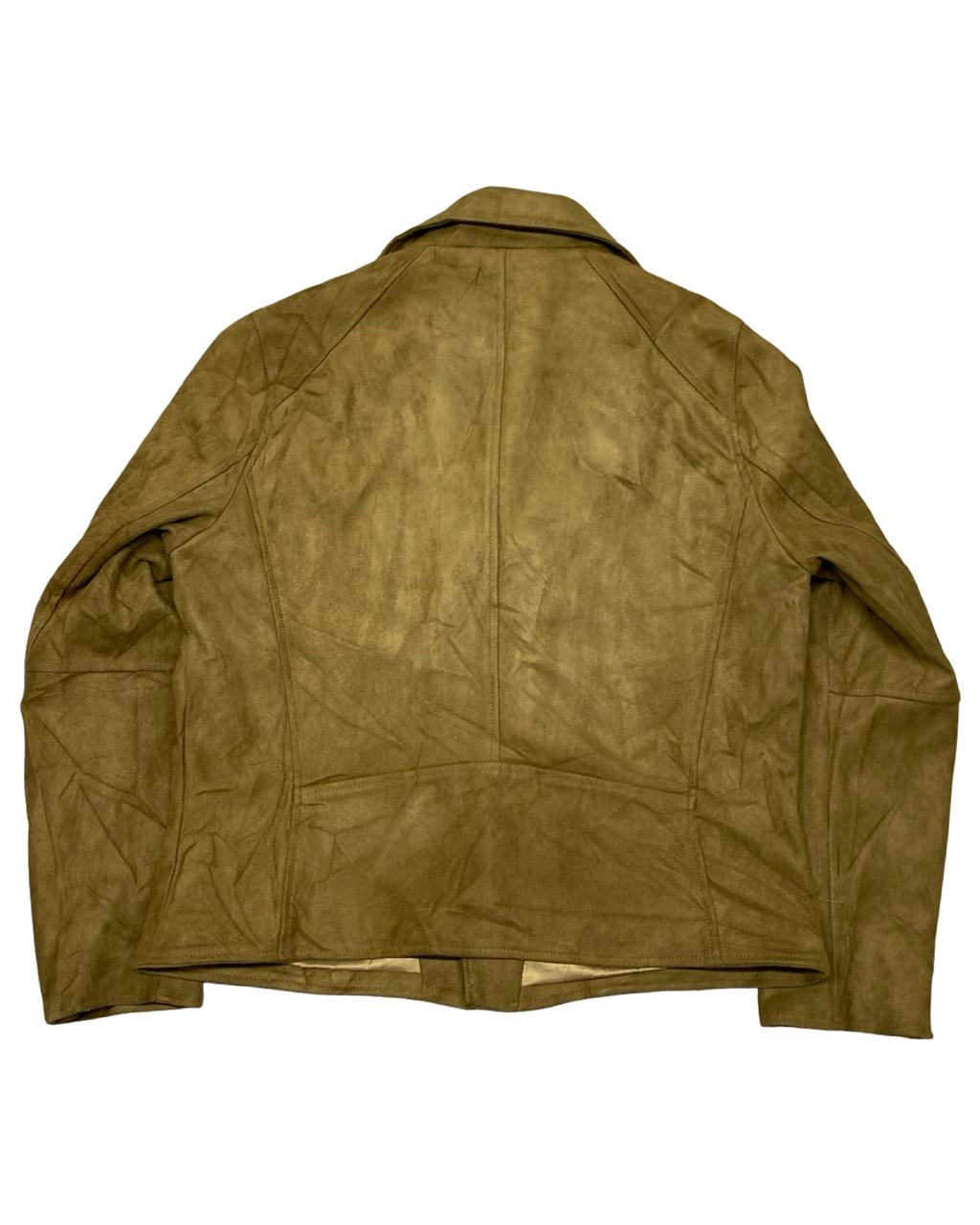 H&M Brown Faux Suede Moto Jacket | Size Medium | Chest 21.5”