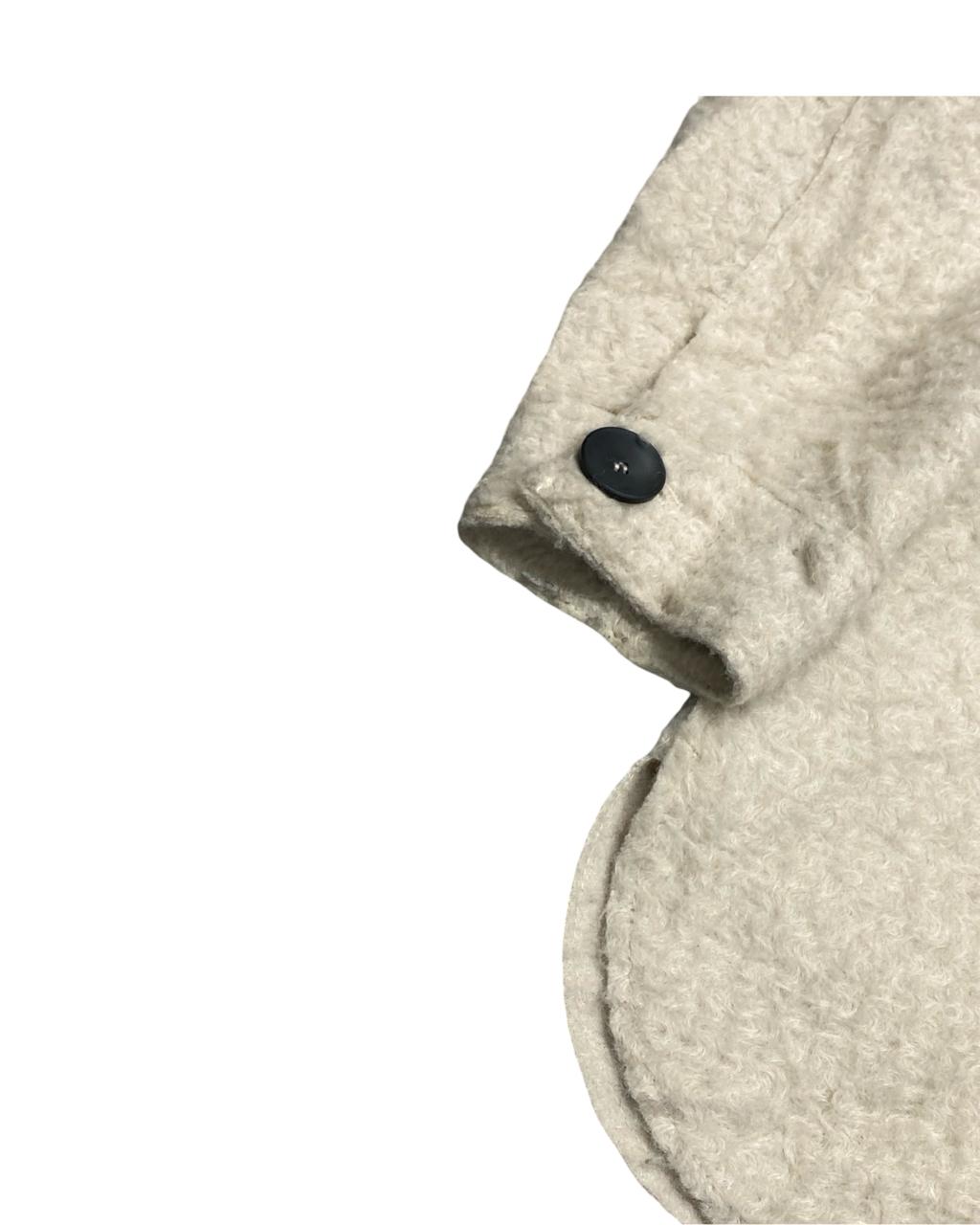 Zara Man Cream Textured Overshirt Jacket | Size Large | Chest 23.5”