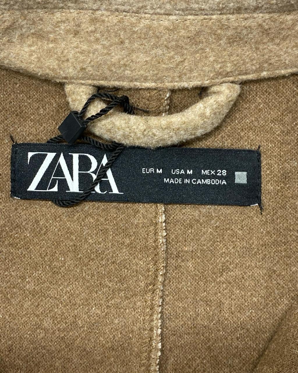 ZARA Man Camel Wool-Blend Overshirt | Size Large | Chest 23.5”