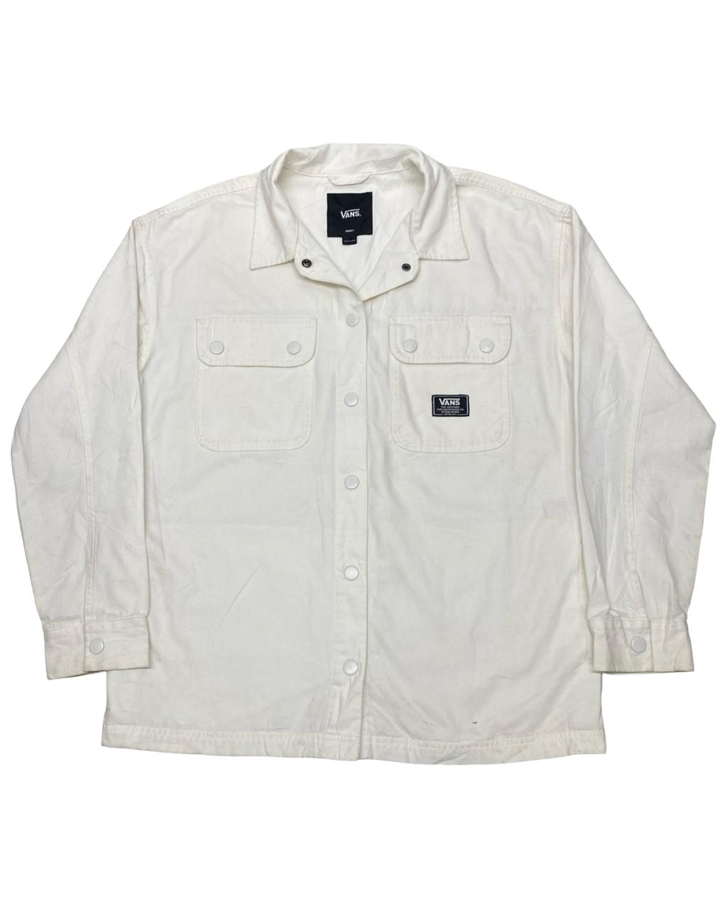 VANS White Canvas Shirt Jacket | Size Medium | Chest 21.5”
