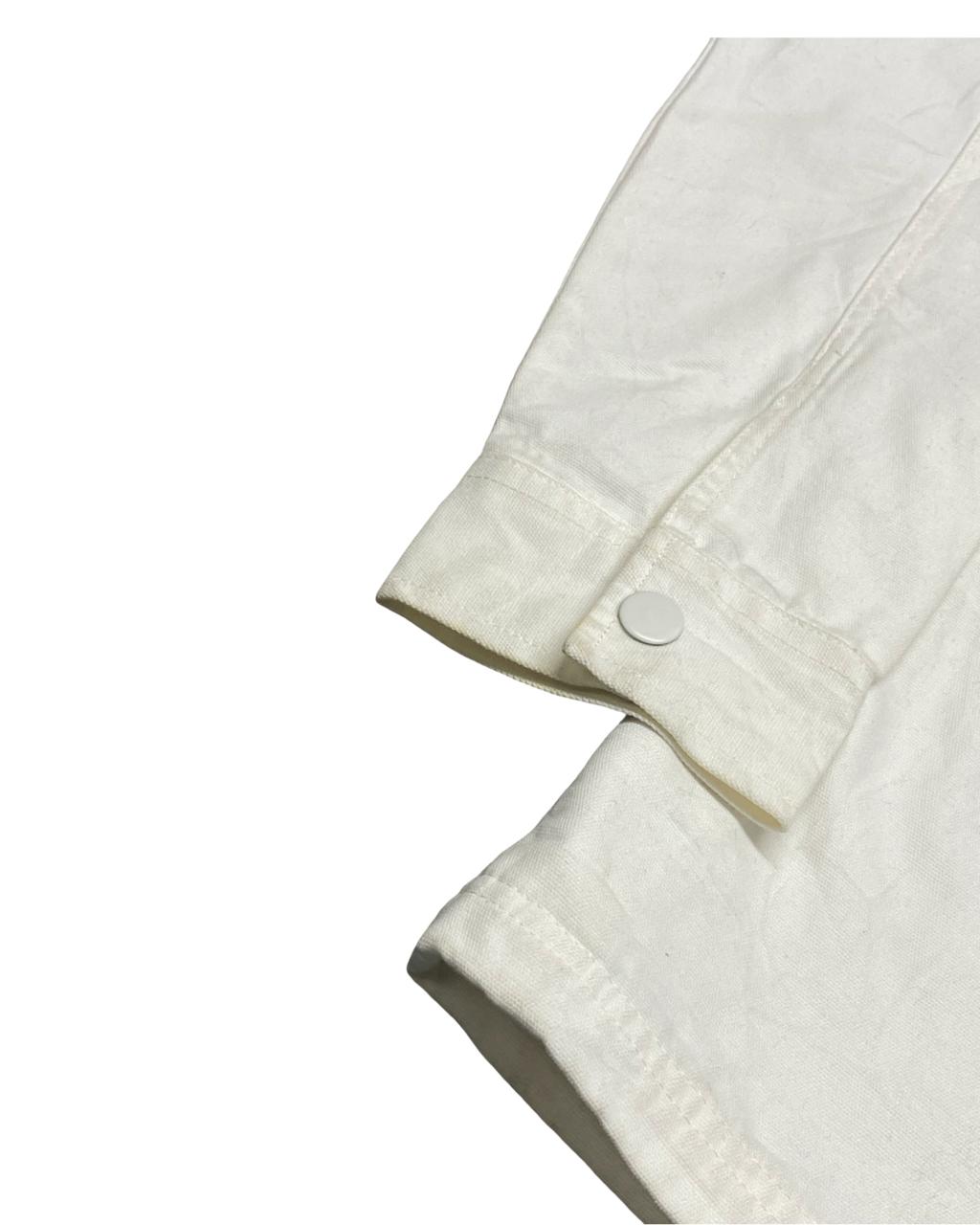 VANS White Canvas Shirt Jacket | Size Medium | Chest 21.5”