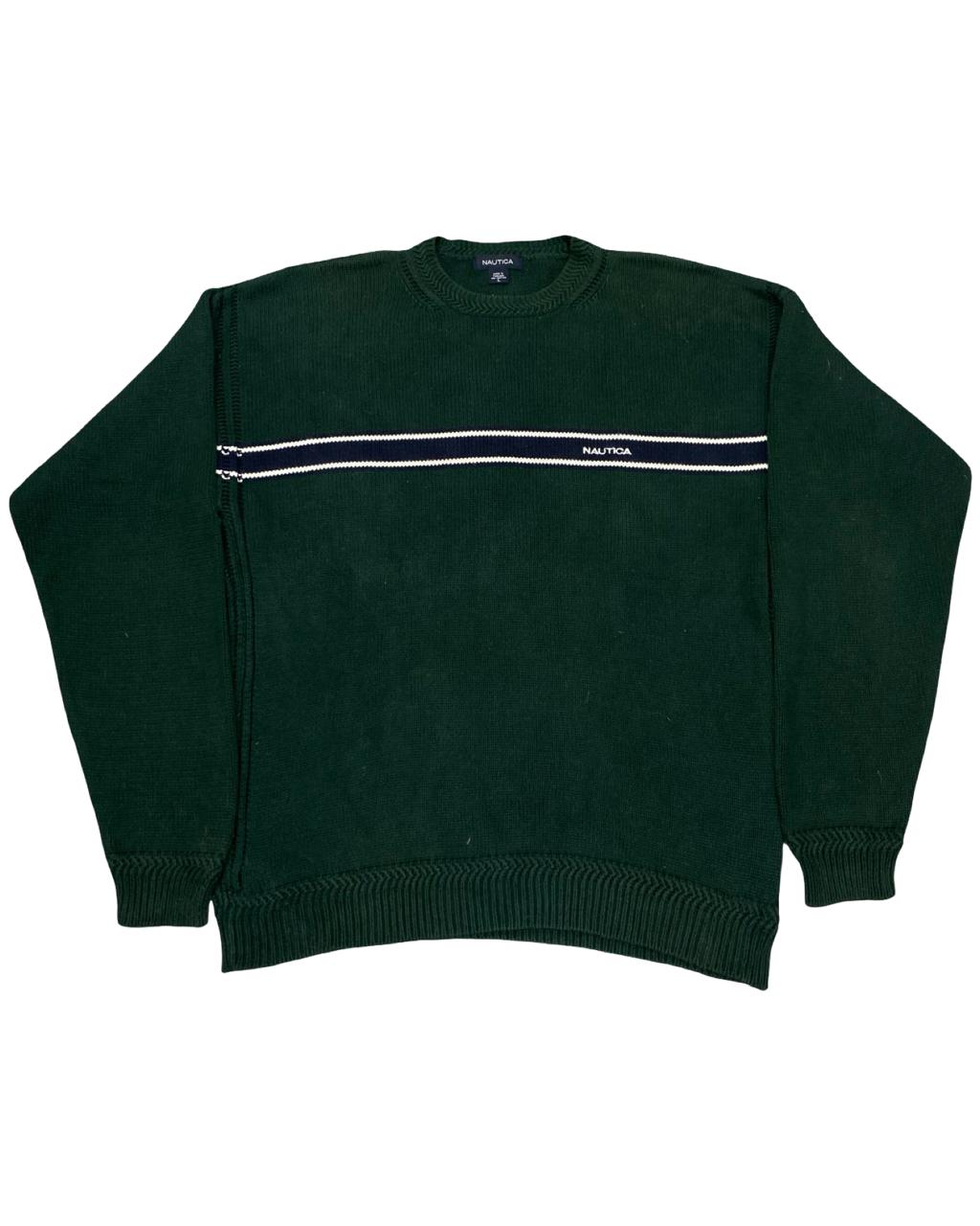 NAUTICA Forest Green Crewneck Sweater | Size Large | Chest 23”