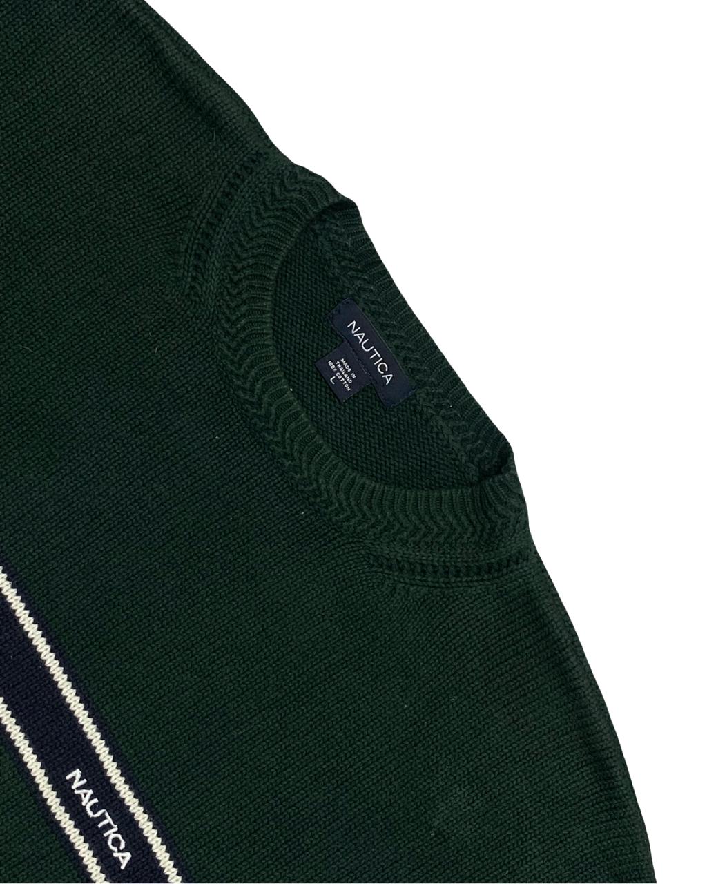 NAUTICA Forest Green Crewneck Sweater | Size Large | Chest 23”