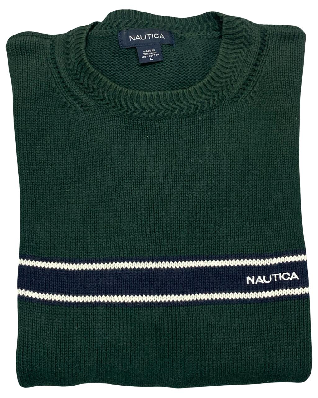 NAUTICA Forest Green Crewneck Sweater | Size Large | Chest 23”