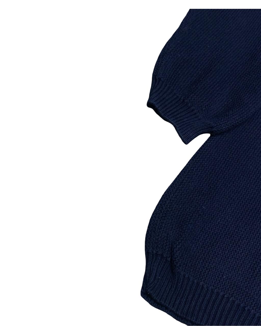 IZOD Navy Blue Textured Knit Sweater | Size Large | Chest 25”