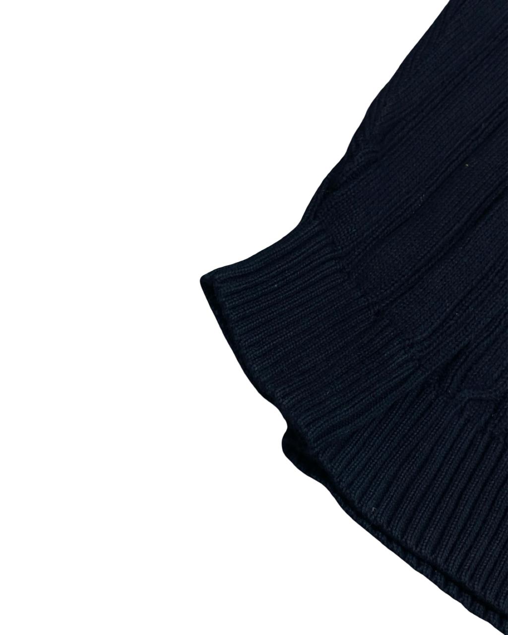 NAUTICA Navy Cable Knit Sweater with Red Logo | Size XL | Chest 25.5”