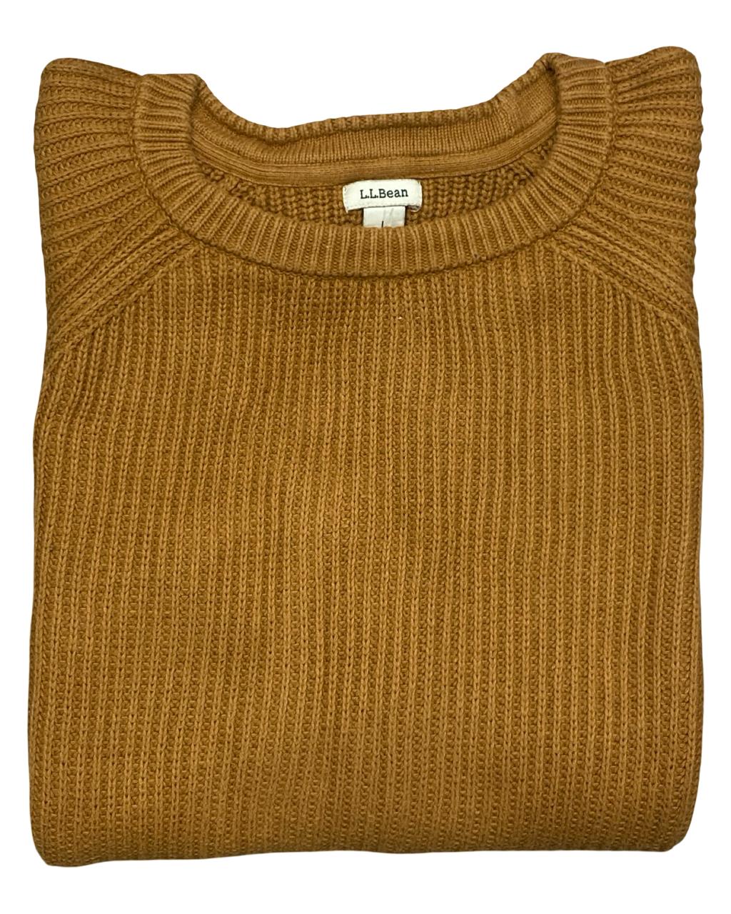 L.L.Bean Camel Brown Ribbed Knit Sweater | Size Medium | Chest 22”