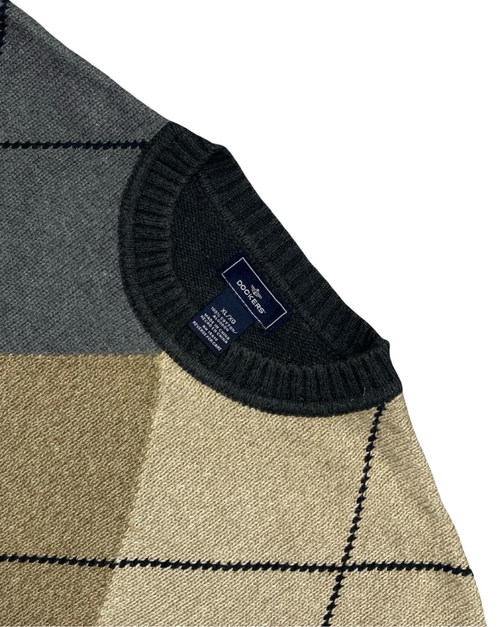 DOCKERS Argyle Crewneck Sweater | Size Large | Chest 25”