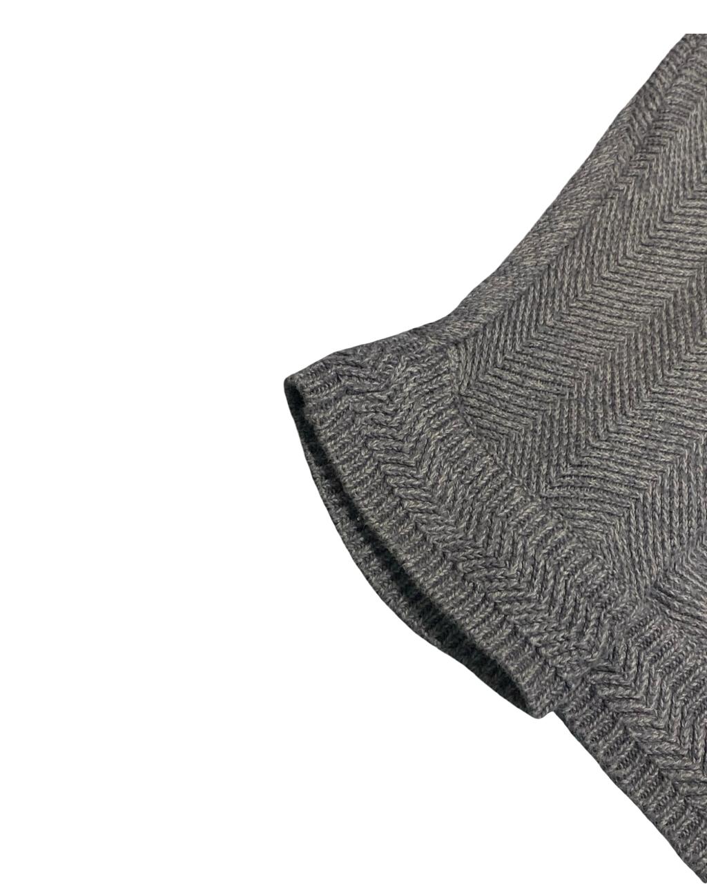 CHAPS Gray Herringbone Knit Sweater | Size Large | Chest 24”