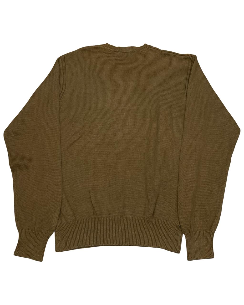 NAUTICA Olive Brown Cotton Sweater | Size Large | Chest 23”