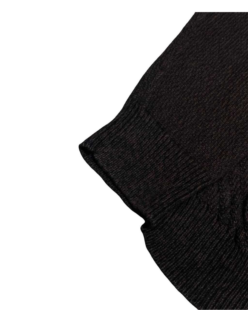 Calvin Klein Jeans Brown Chevron Knit Quarter-Zip Sweater | Size Medium | Chest 22.5”