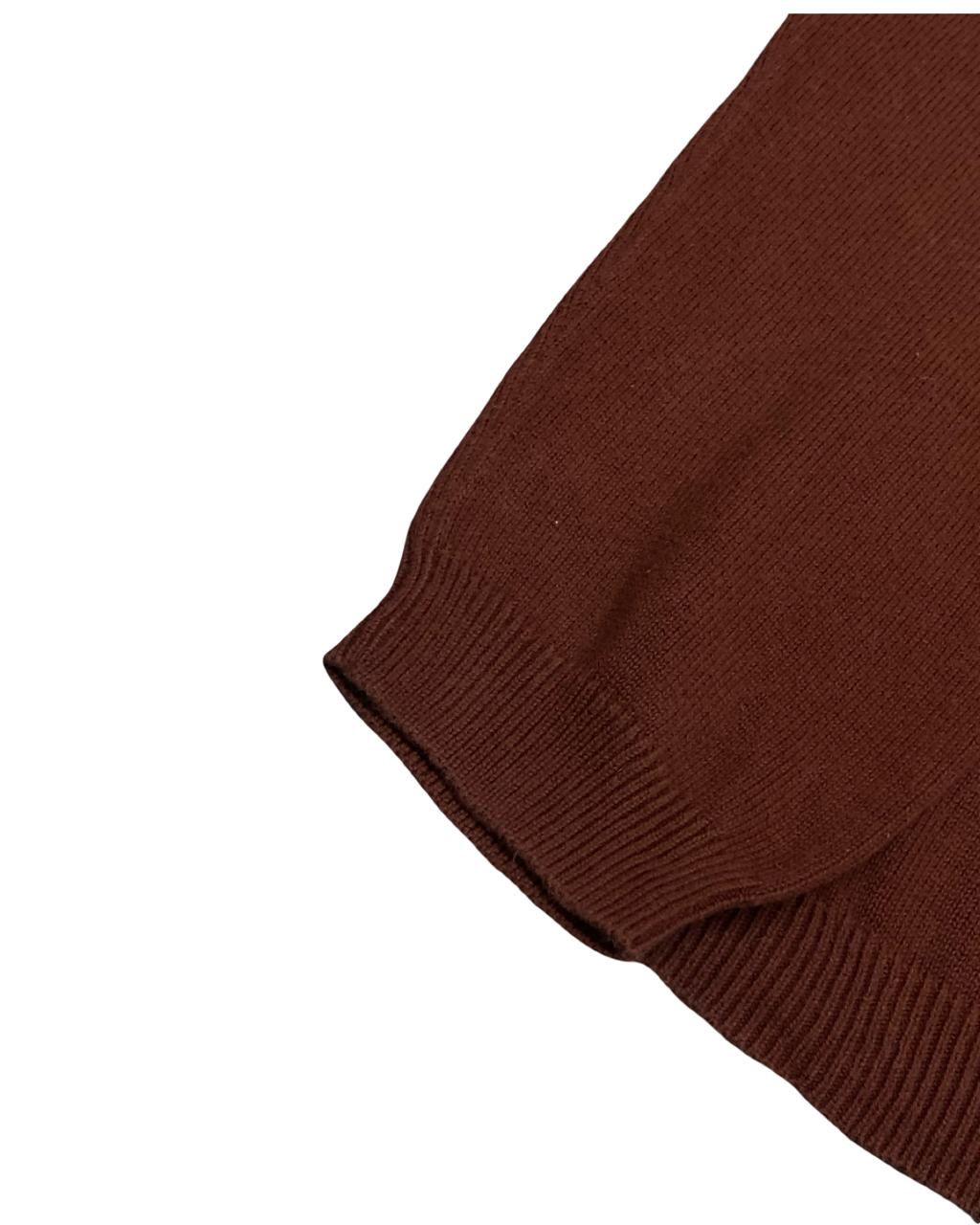 Eddie Bauer Rust Knit Polo Sweater | Size Medium | Chest 22”