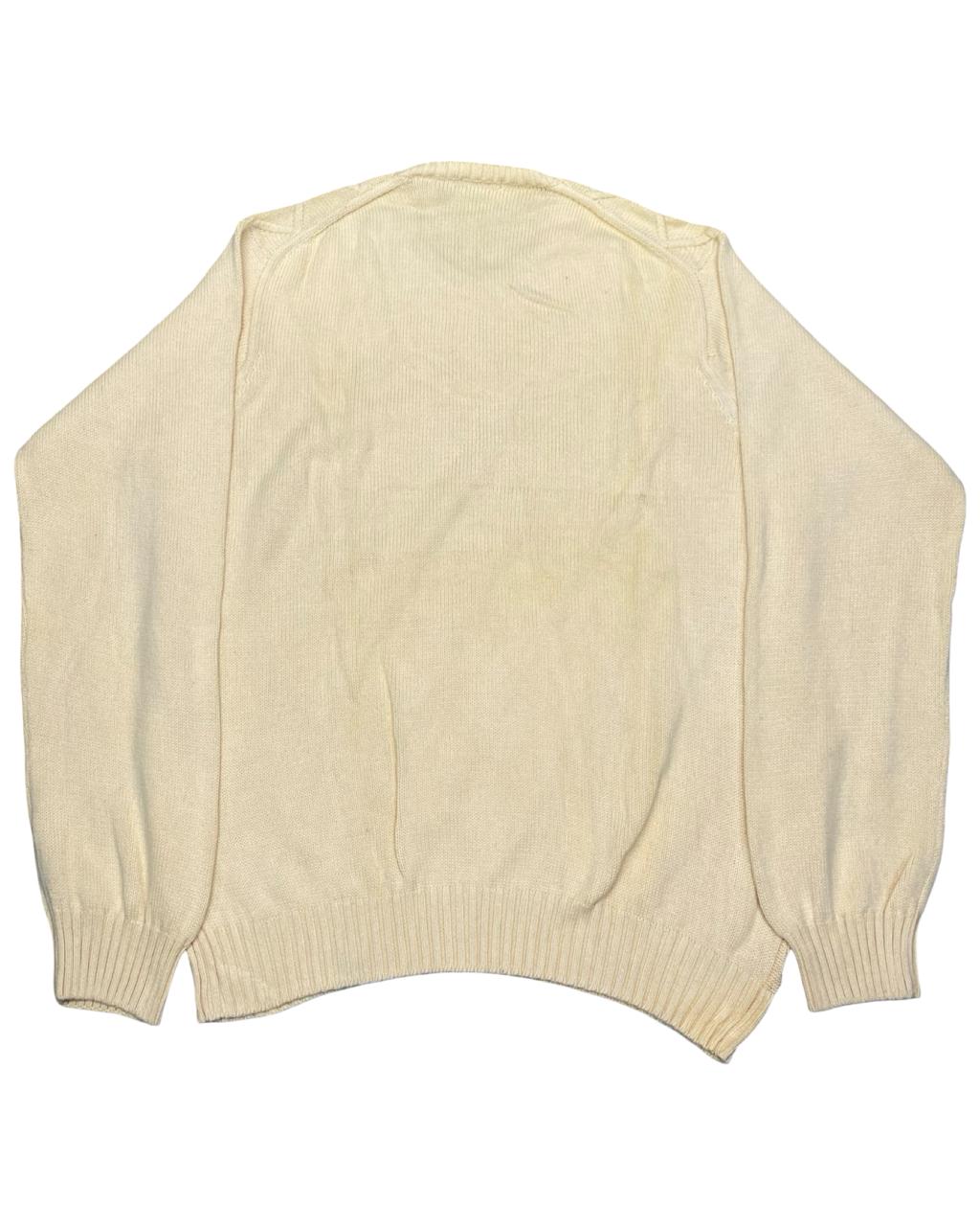 IZOD Diamond-Knit Cream Sweater | Size XL | Chest 24.5”