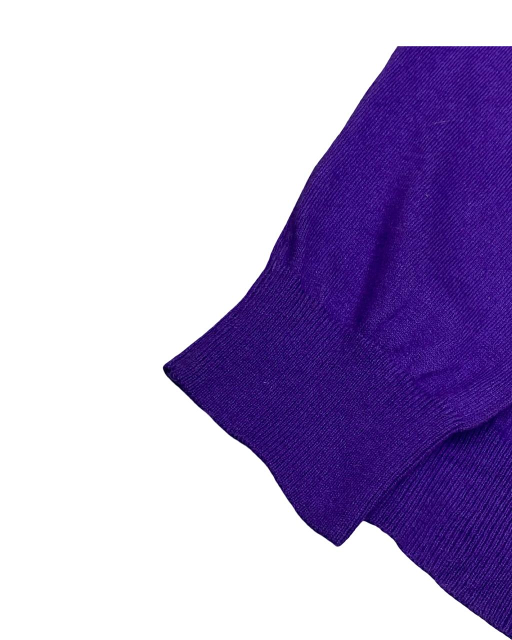 IZOD Purple V-Neck Knit Sweater | Size Large | Chest 23”