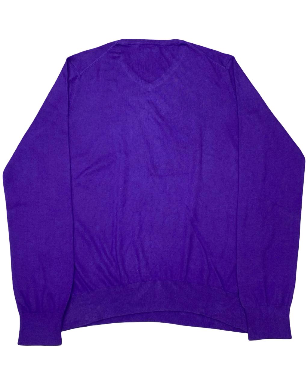 IZOD Purple V-Neck Knit Sweater | Size Large | Chest 23”