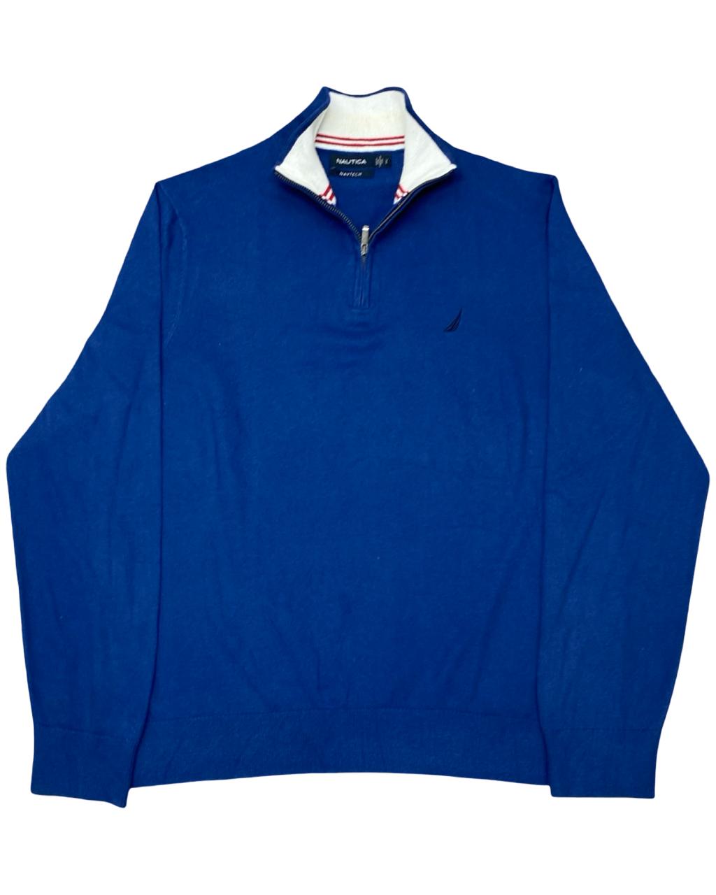 Nautica Blue Navtech Quarter-Zip Sweater | Size Large | Chest 23”